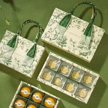  綠色小清新 中秋月餅禮5入