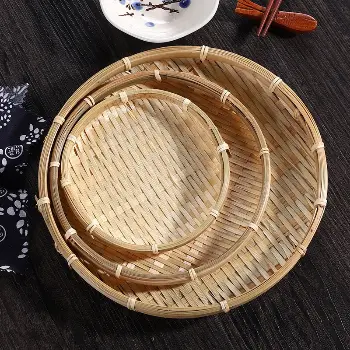 手工竹藤編織籃